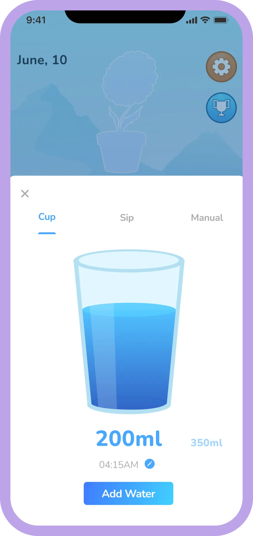 Add water with smartphone